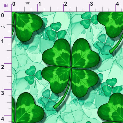 Alcohol Ink Shamrock Pattern 6 Minky Fabric