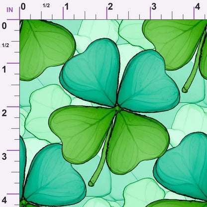 Alcohol Ink Shamrock Pattern 8 Minky Fabric
