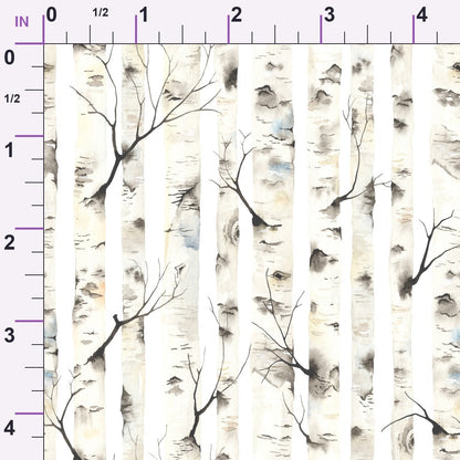 Allover Birch Trees Minky Fabric
