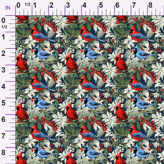 Allover Christmas Cardinals Pattern 1 Minky Fabric