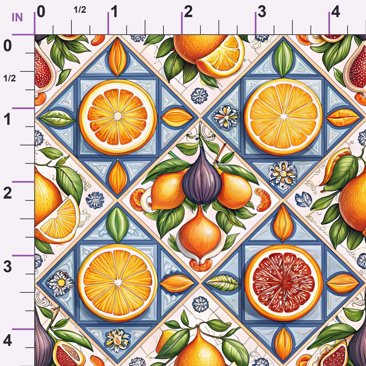Amalfi Citrus Pattern 4 Minky Fabric