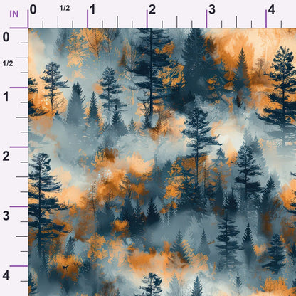 Amber Haze Forest Pattern 1 Minky Fabric