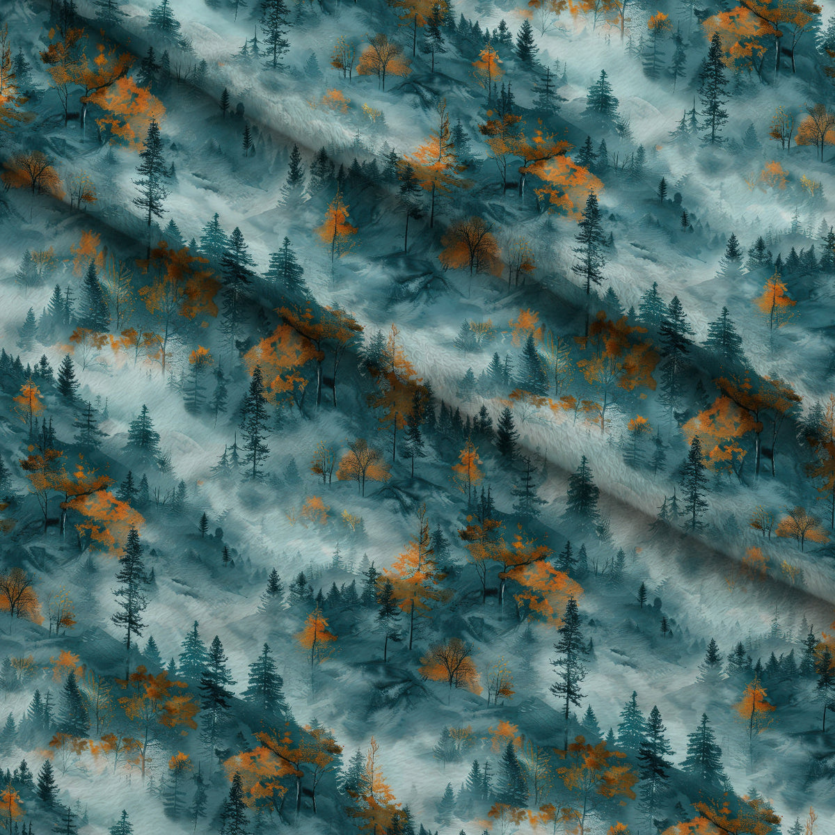 Amber Haze Forest Pattern 10 Minky Fabric