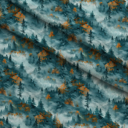 Amber Haze Forest Pattern 10 Minky Fabric