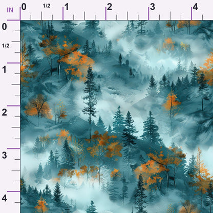 Amber Haze Forest Pattern 10 Minky Fabric