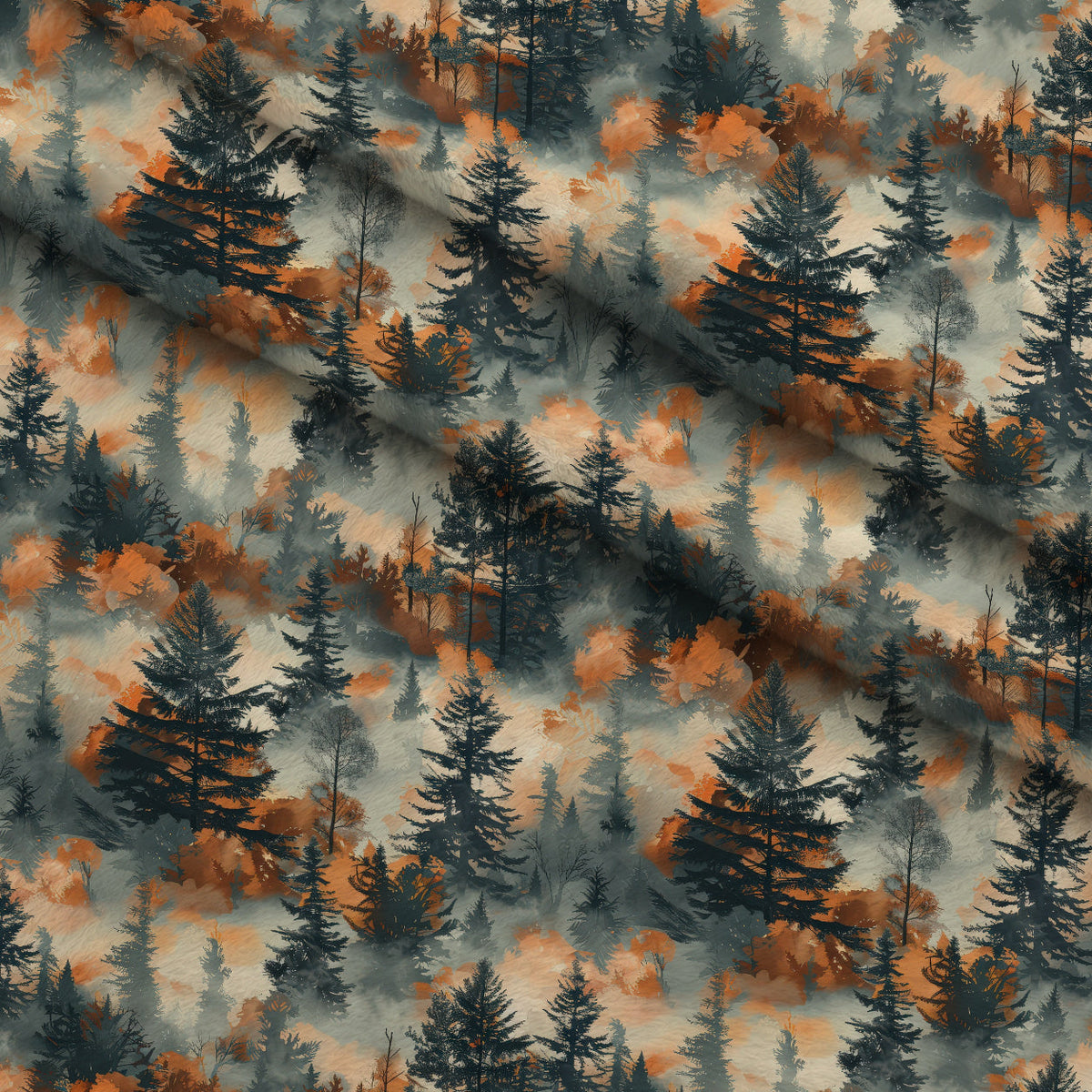 Amber Haze Forest Pattern 11 Minky Fabric