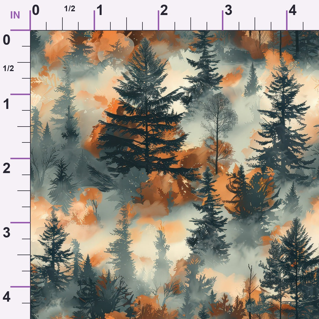 Amber Haze Forest Pattern 11 Minky Fabric