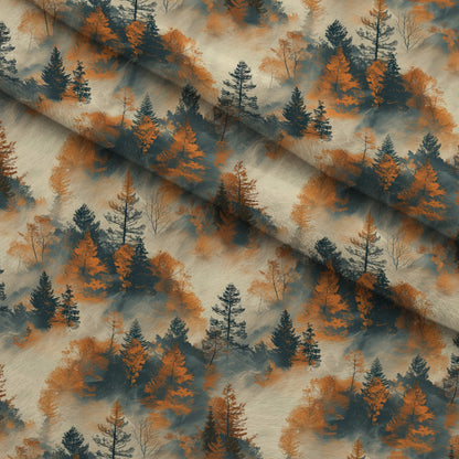 Amber Haze Forest Pattern 12 Minky Fabric