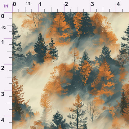Amber Haze Forest Pattern 12 Minky Fabric