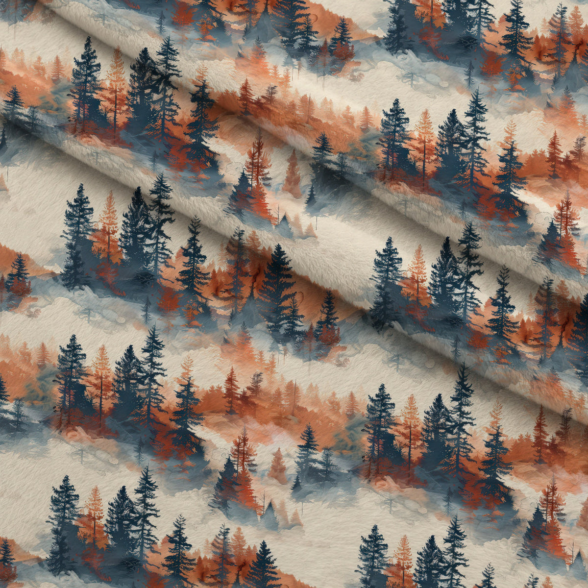Amber Haze Forest Pattern 2 Minky Fabric