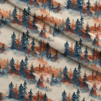 Amber Haze Forest Pattern 2 Minky Fabric