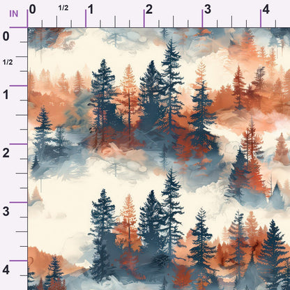 Amber Haze Forest Pattern 2 Minky Fabric