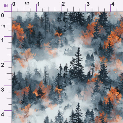 Amber Haze Forest Pattern 3 Minky Fabric