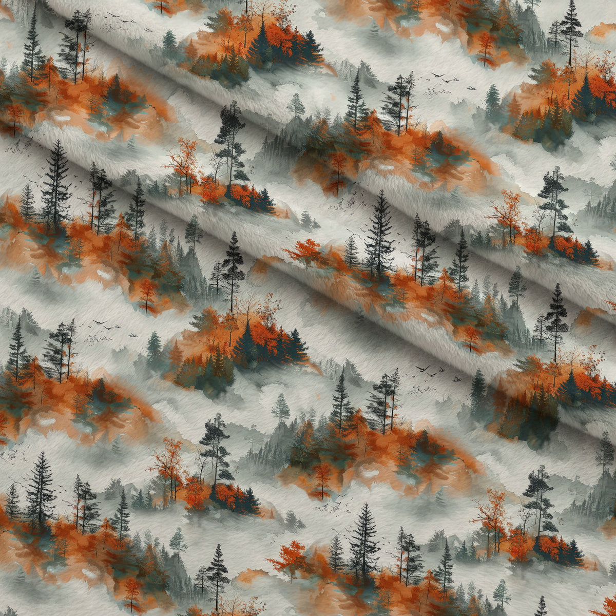 Amber Haze Forest Pattern 4 Minky Fabric