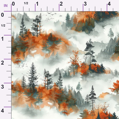 Amber Haze Forest Pattern 4 Minky Fabric