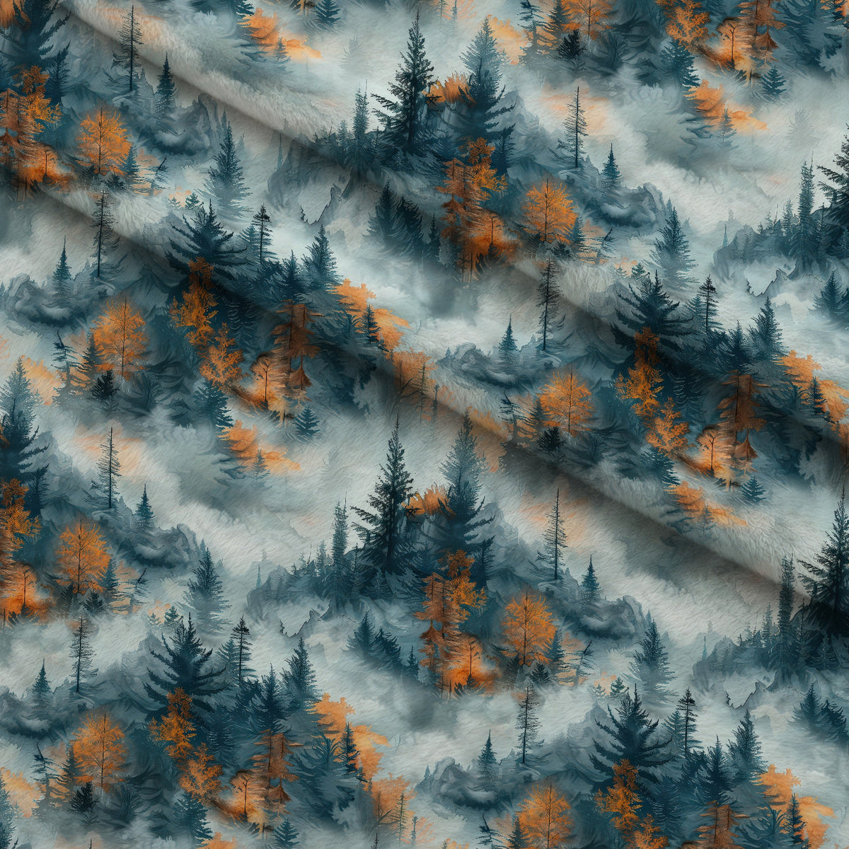 Amber Haze Forest Pattern 5 Minky Fabric