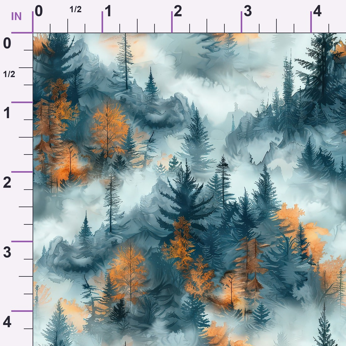 Amber Haze Forest Pattern 5 Minky Fabric