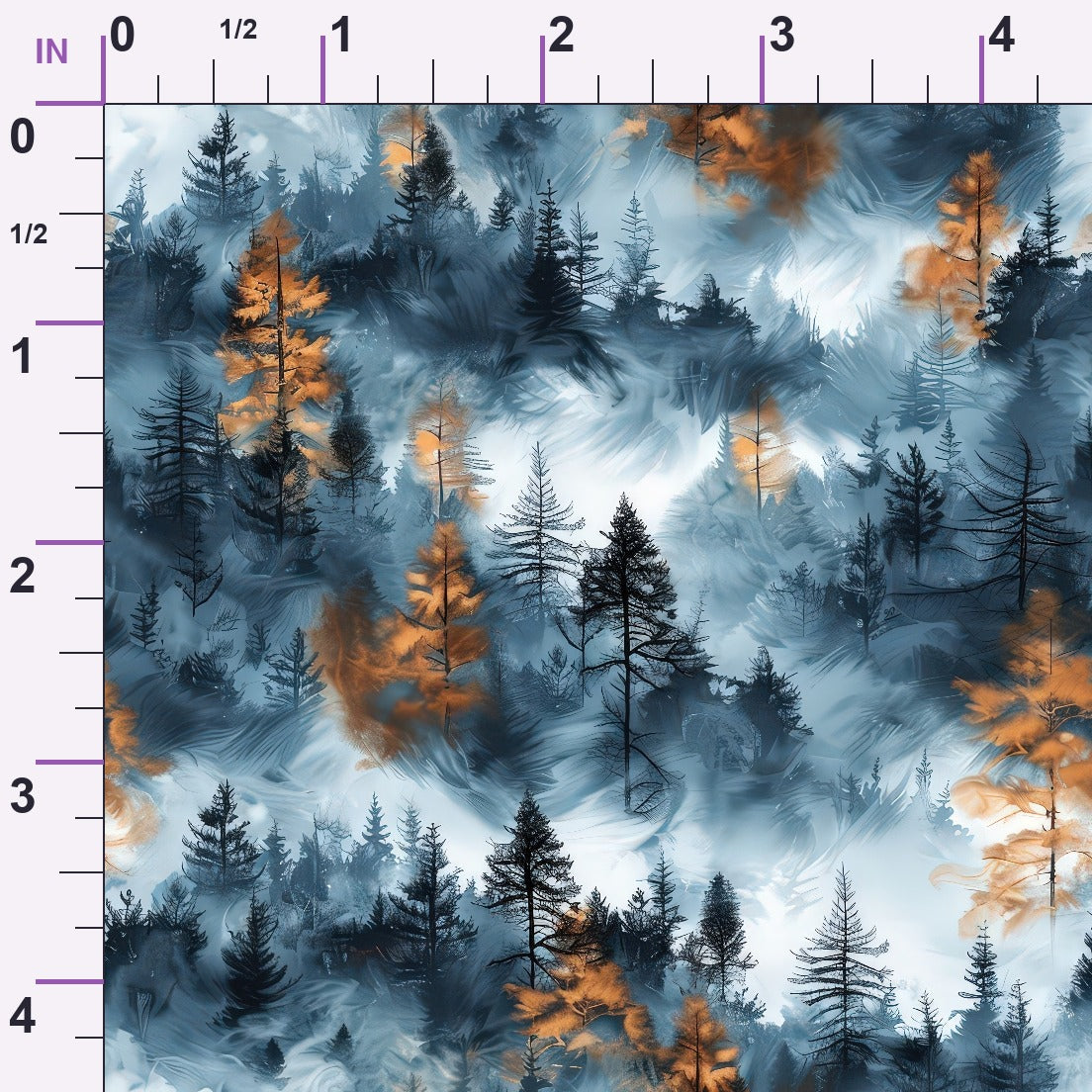 Amber Haze Forest Pattern 6 Minky Fabric