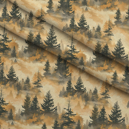 Amber Haze Forest Pattern 7 Minky Fabric