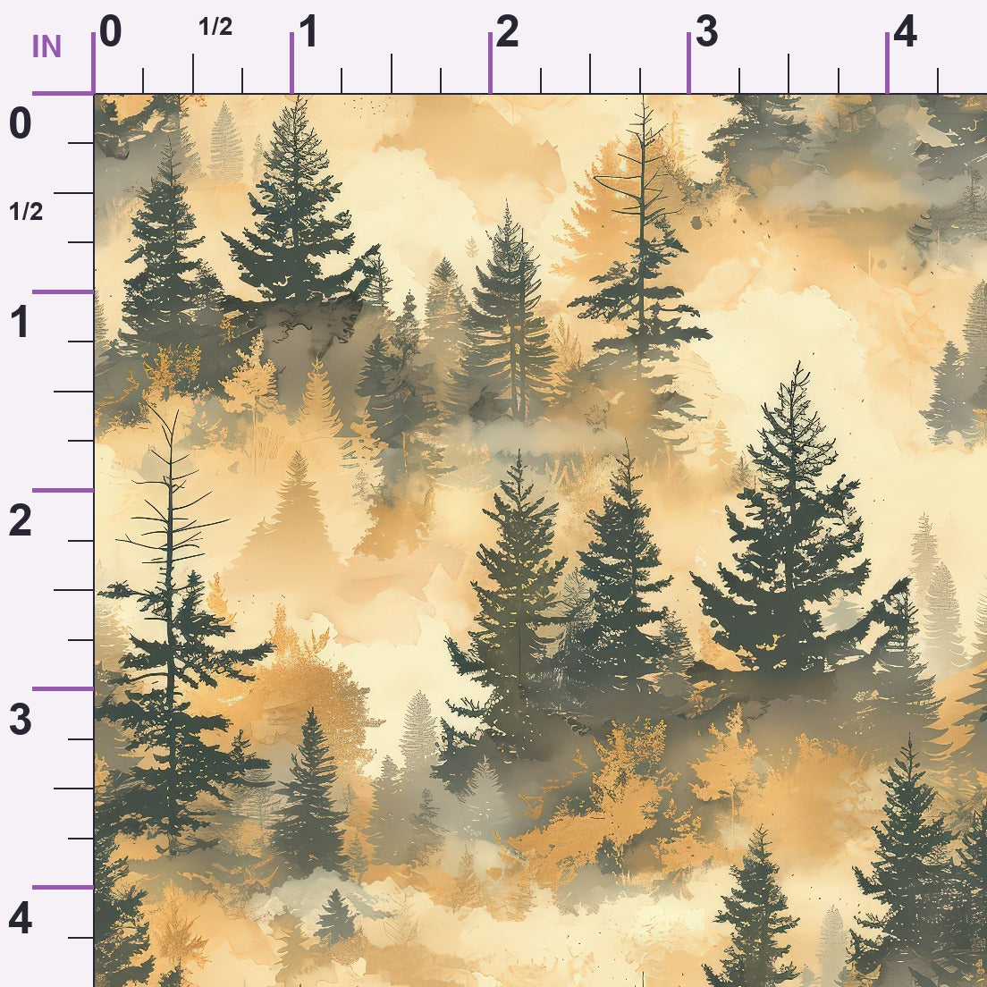 Amber Haze Forest Pattern 7 Minky Fabric
