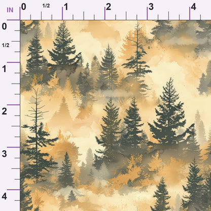 Amber Haze Forest Pattern 7 Minky Fabric