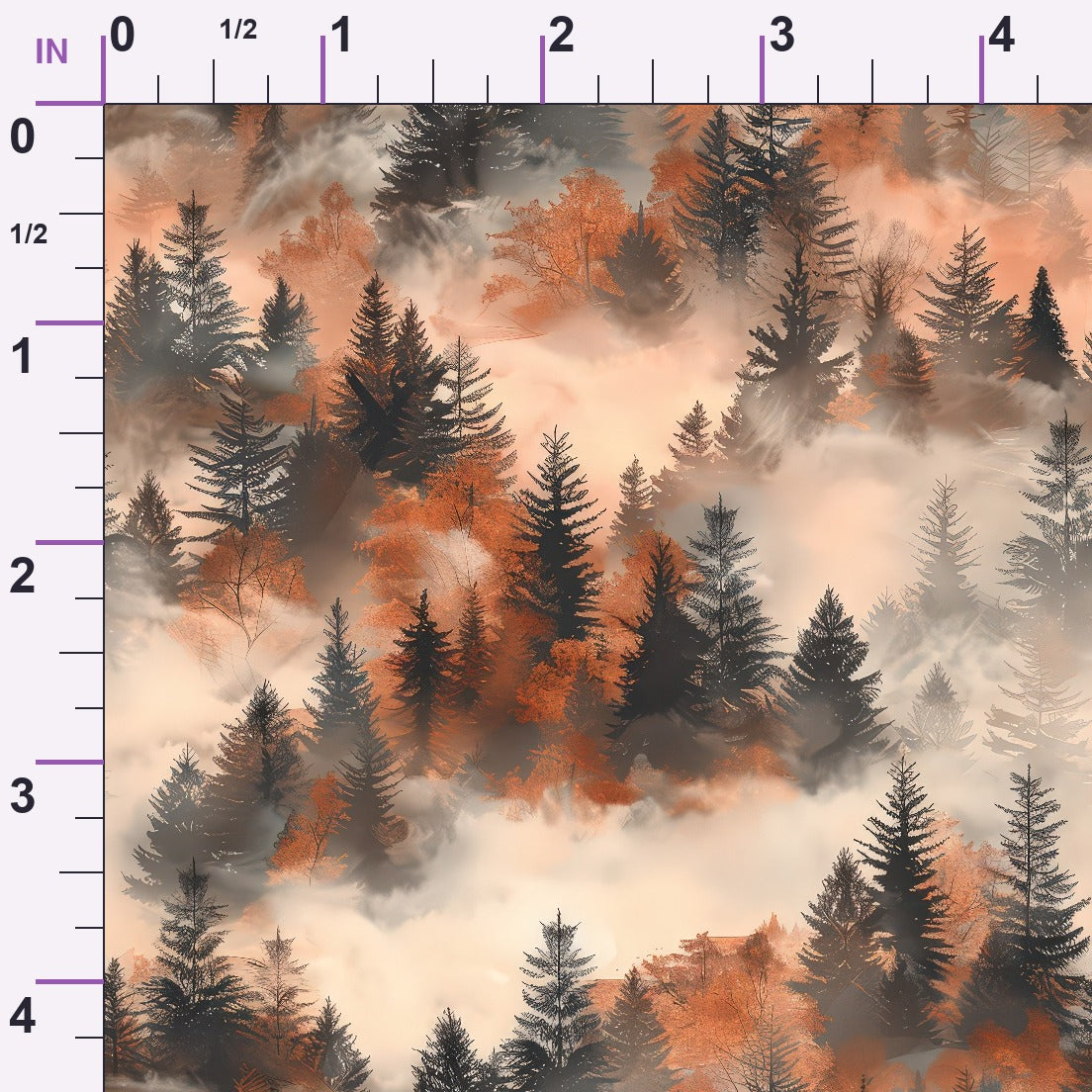 Amber Haze Forest Pattern 8 Minky Fabric