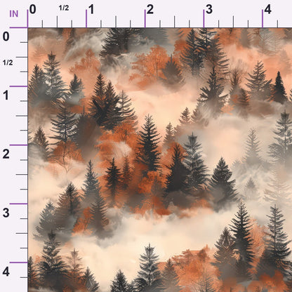 Amber Haze Forest Pattern 8 Minky Fabric