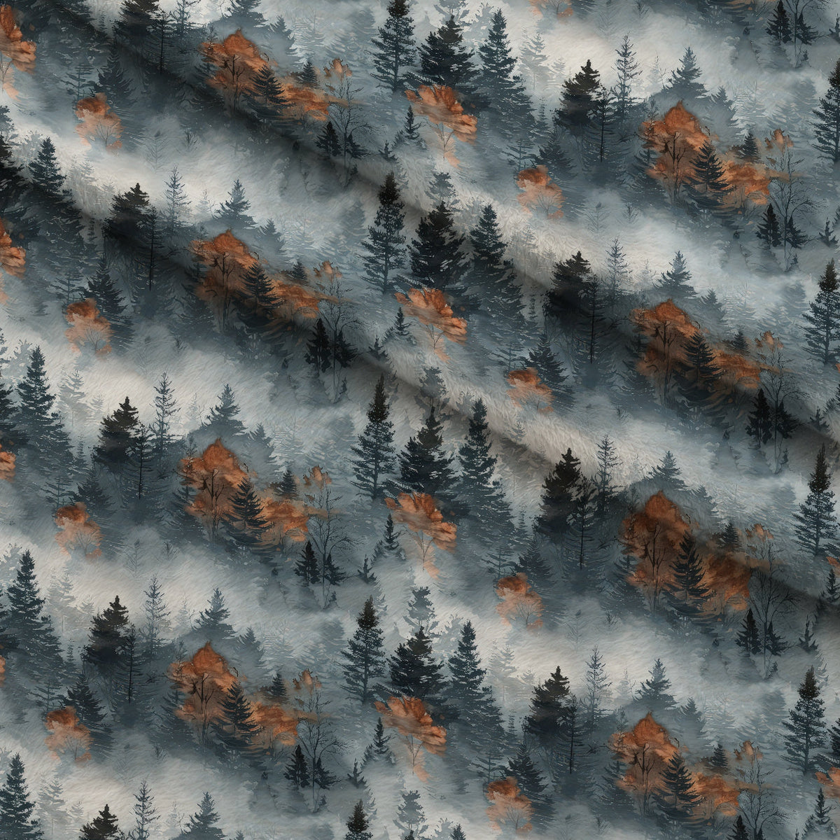Amber Haze Forest Pattern 9 Minky Fabric