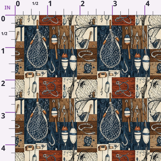 Angler's Vintage Almanac Pattern 11 Minky Fabric