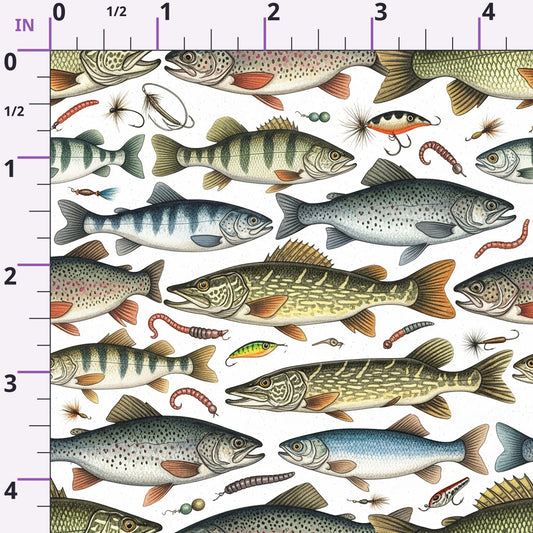 Angler's Vintage Almanac Pattern 12 Minky Fabric