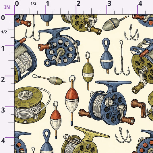 Angler's Vintage Almanac Pattern 14 Minky Fabric