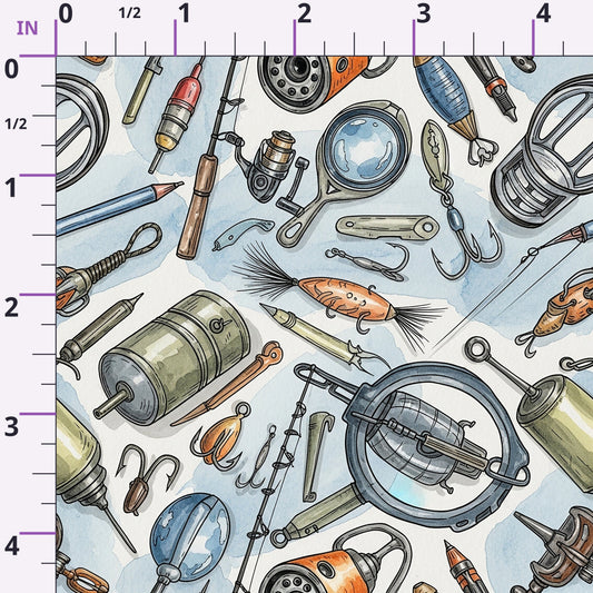 Angler's Vintage Almanac Pattern 17 Minky Fabric