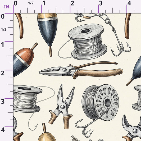 Angler's Vintage Almanac Pattern 2 Minky Fabric