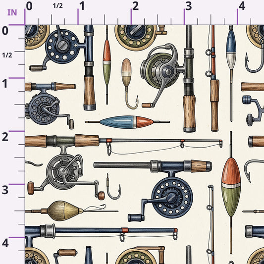 Angler's Vintage Almanac Pattern 24 Minky Fabric
