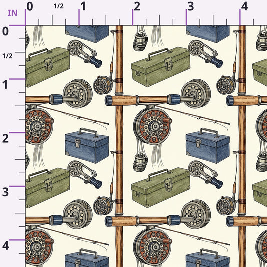 Angler's Vintage Almanac Pattern 9 Minky Fabric
