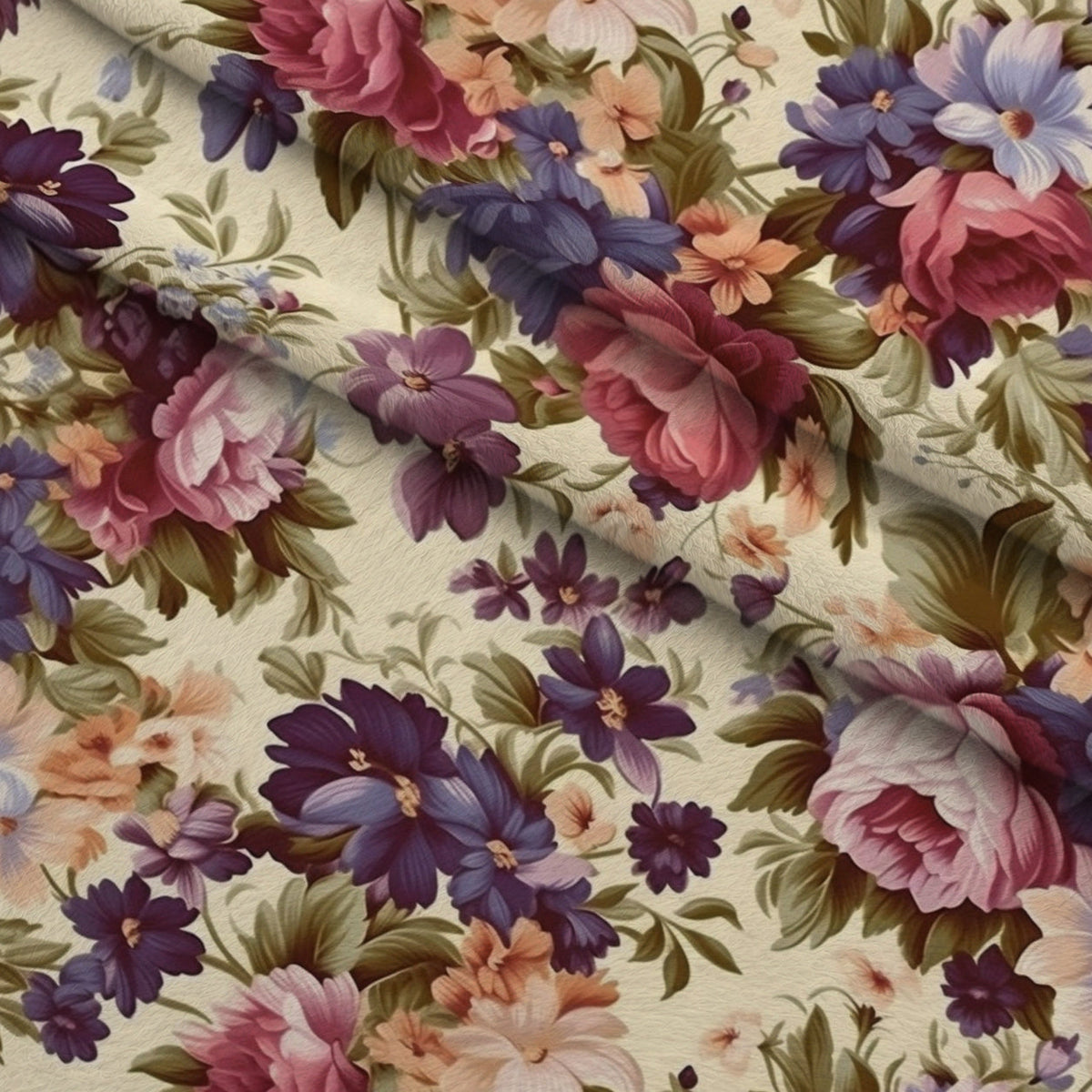 Antique Bouquet Pattern 10 Minky Fabric