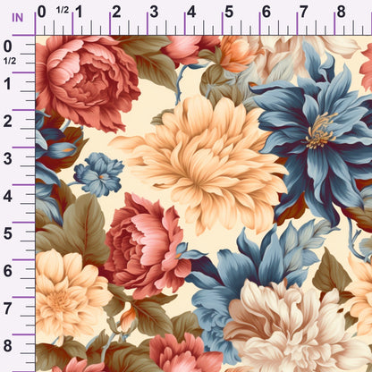Antique Bouquet Pattern 12 Minky Fabric