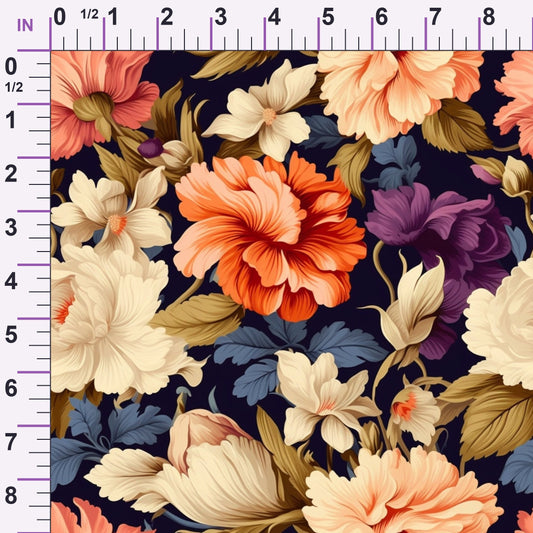 Antique Bouquet Pattern 13 Minky Fabric