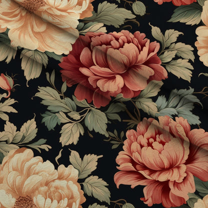Antique Bouquet Pattern 14 Minky Fabric