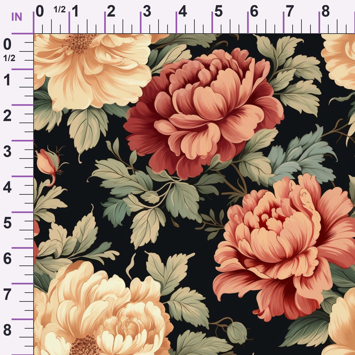 Antique Bouquet Pattern 14 Minky Fabric