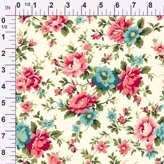 Antique Bouquet Pattern 16 Minky Fabric