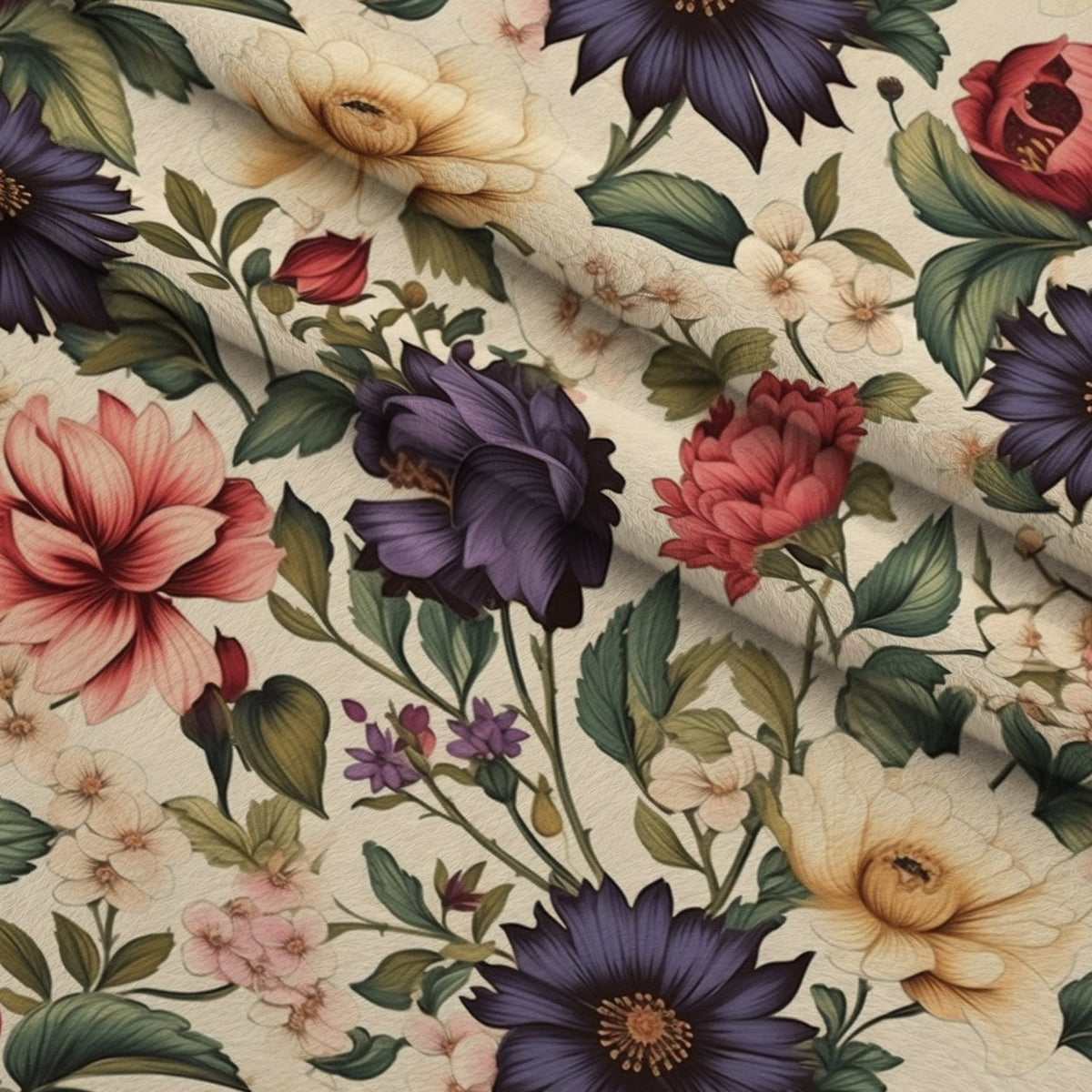 Antique Bouquet Pattern 17 Minky Fabric