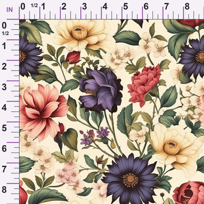 Antique Bouquet Pattern 17 Minky Fabric