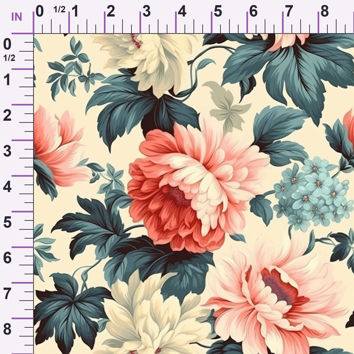 Antique Bouquet Pattern 18 Minky Fabric