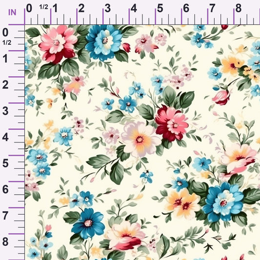 Antique Bouquet Pattern 2 Minky Fabric