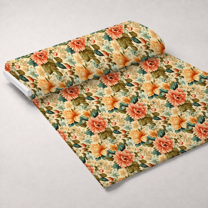 Antique Bouquet Pattern 4 Minky Fabric