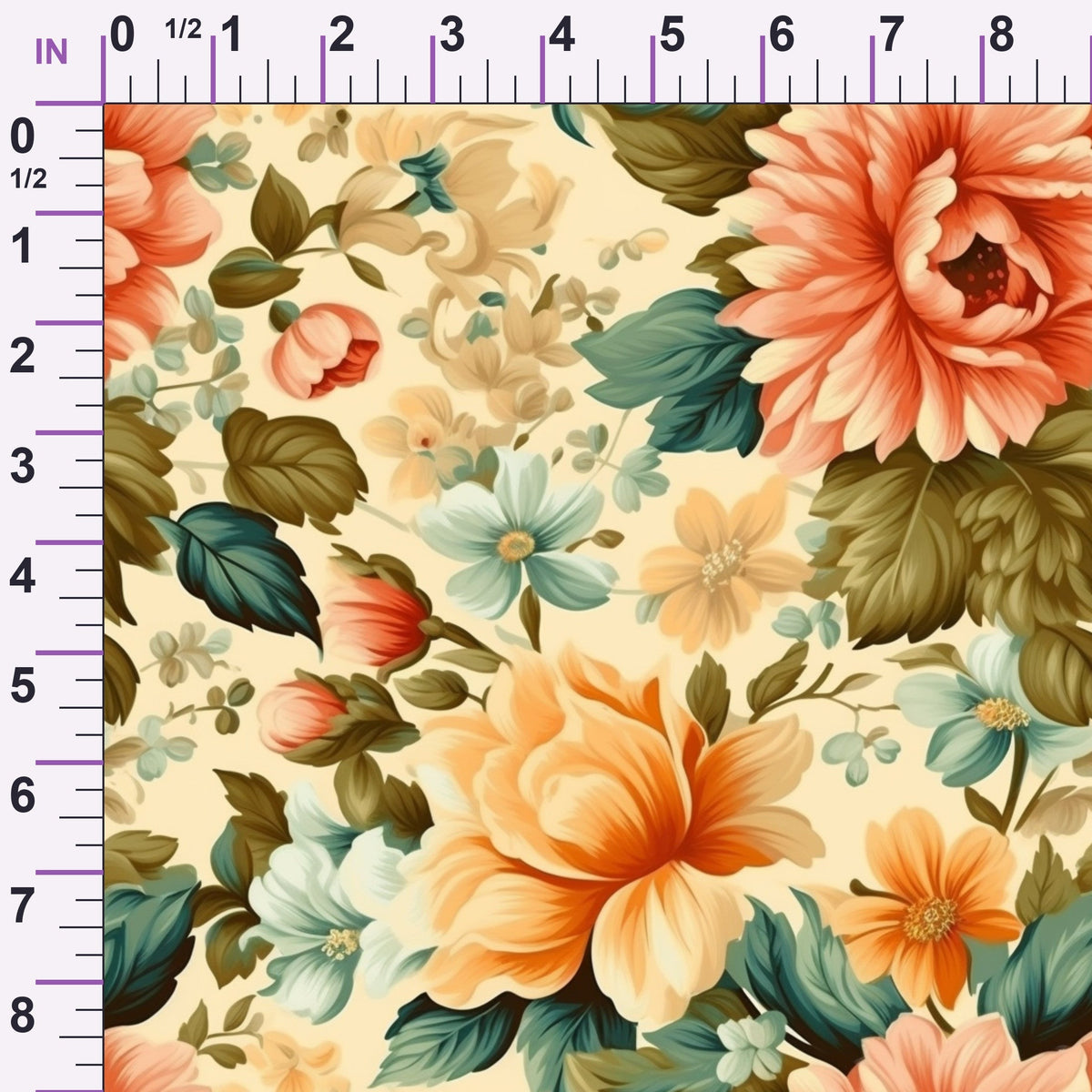 Antique Bouquet Pattern 4 Minky Fabric