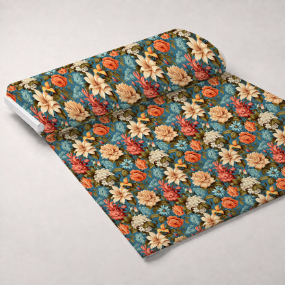 Antique Bouquet Pattern 5 Minky Fabric