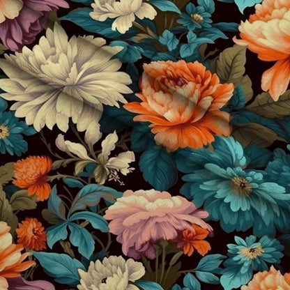 Antique Bouquet Pattern 6 Minky Fabric
