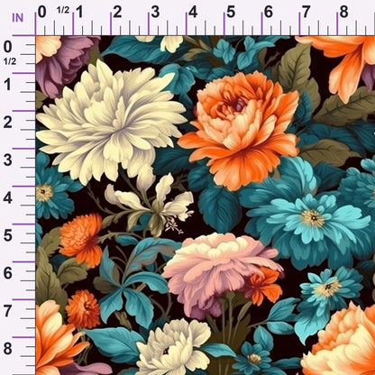 Antique Bouquet Pattern 6 Minky Fabric